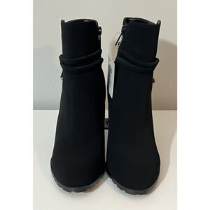 IMPO Black High Heel Suede Ankle Boots Booties Size 8.5M